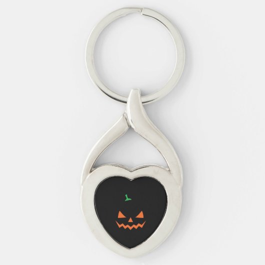 ハロウィーン – 面白いハロウィーンのカボチャ キーホルダー (正面)