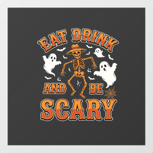 ハロウィーン 食べる 飲む 怖い ゴースト デザイン_1 ウィンドウサイン