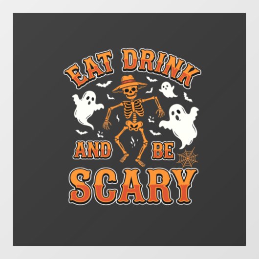 ハロウィーン 食べる 飲む 怖い ゴースト デザイン_1 ウィンドウサイン (シート)