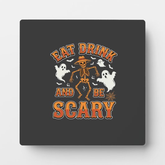 ハロウィーン 食べる 飲む 怖い ゴースト デザイン 1 フォトプラーク (正面)