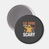 ハロウィーン 食べる 飲む 怖い ゴースト デザイン_1 マグネット (正面/裏面)