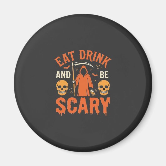 ハロウィーン 食べる 飲む 怖い リーパー デザイン_1 マグネット (正面)