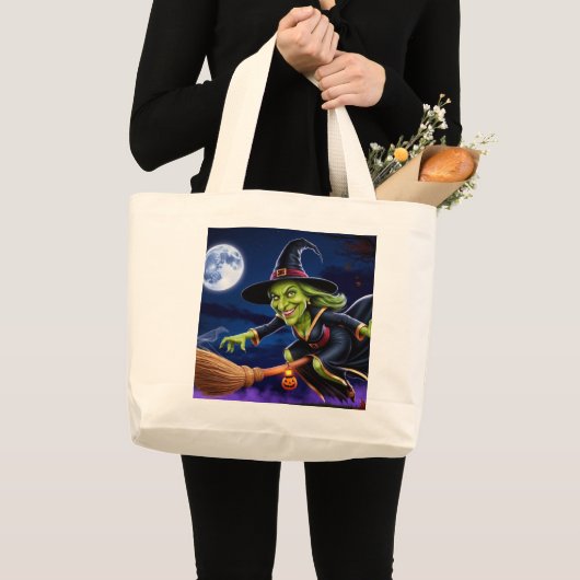 ハロウィーン/魔女トートバッグ ラージトートバッグ (正面(商品))