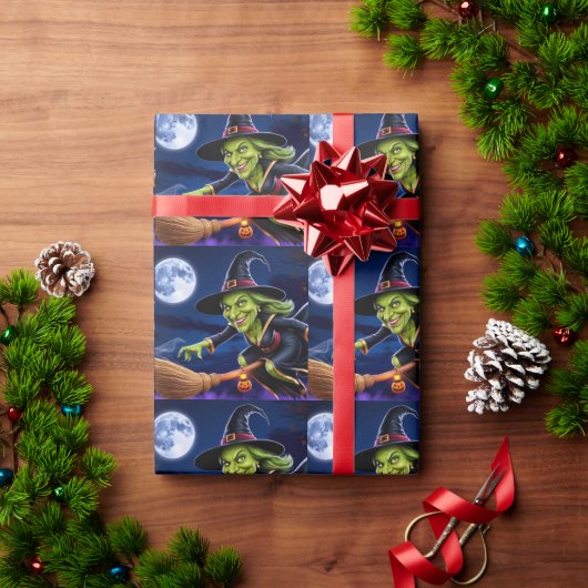 ハロウィーン/魔女ラッピング紙 ラッピングペーパー (クリスマスギフト)