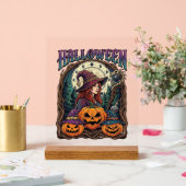 ハロウィーン 魔女 カボチャ 月の満ち欠け_1 アクリルサイン (ウェディング)