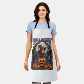 ハロウィーン 魔女 カボチャ 月の満ち欠け_1 エプロン (着用した状態)