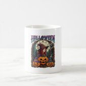 ハロウィーン 魔女 カボチャ 月の満ち欠け_1 コーヒーマグカップ (中央)
