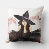 ハロウィーン、魔女 クッション (正面)