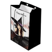 ハロウィーン、魔女 ミディアムペーパーバッグ (正面アングル)