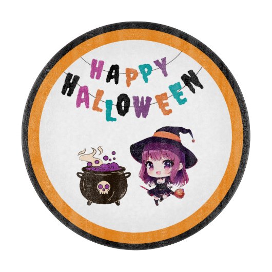 ハロウィーン/魔女/秋/10月 カッティングボード (正面)