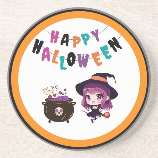 ハロウィーン/魔女/秋/10月 コースター (正面)