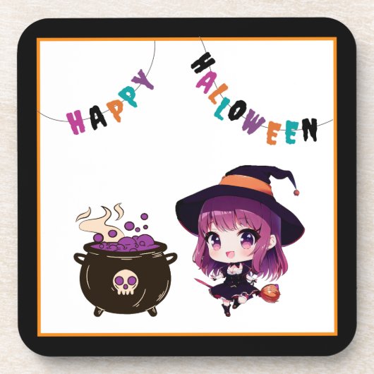 ハロウィーン/魔女/秋/10月 コースター (正面)