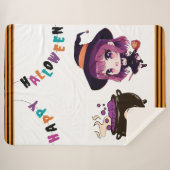 ハロウィーン/魔女/秋/10月 シェルパブランケット (正面(横))