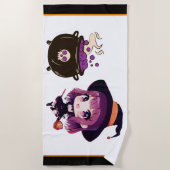 ハロウィーン/魔女/秋/10月 ビーチタオル (正面)