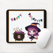 ハロウィーン/魔女/秋/10月 マウスパッド (マウス)