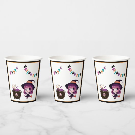 ハロウィーン/魔女/秋/10月 紙コップ (複数)