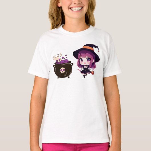 ハロウィーン/魔女/秋/10月 Tシャツ (正面)