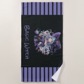 ハロウィーン/魔女/紫 ビーチタオル (正面)