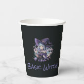 ハロウィーン/魔女/紫 紙コップ (裏面)