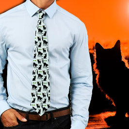 ハロウィーン 黒猫の目柄 タイ