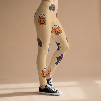ハロウィーン 黒猫 レギンス ヨガパンツ 女性用