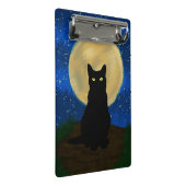 ハロウィーン 黒猫 月夜のシルエット ミニクリップボード (アングル)