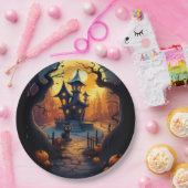 ハロウィーン/黒猫/魔女/魔法使い方曲がった家 ペーパープレート (パーティー)