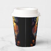 ハロウィーン/黒猫/魔女/魔法使い方曲がった家 紙コップ (右)