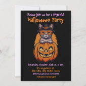ハロウィーン, 1子猫,かわいい,おもしろい,恐ろしい,怖い, 招待状 (正面)