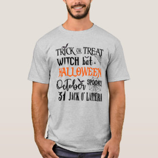 ハロウィーン – 10月 – ウィッチ文字 Tシャツ