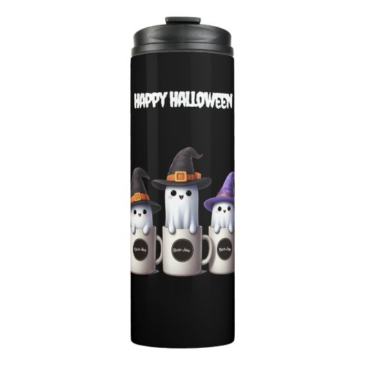 ハロウィーン – 3つの可愛いブー幽霊 タンブラー (正面)