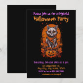 ハロウィーン、3子猫、かわいい、おもしろい、ジャック・オ・ランタン、 招待状 (正面/裏面)