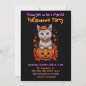 ハロウィーン、6子猫、おもしろい、不気味、ジャック・オ・ランタン。 招待状 (正面)