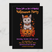 ハロウィーン、6子猫、おもしろい、不気味、ジャック・オ・ランタン。 招待状 (正面/裏面)