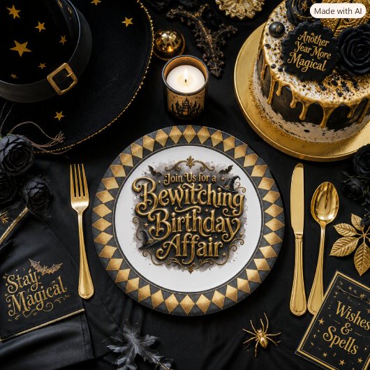 ハロウィーン Bewitching 誕生日 アルカイック様式 ペーパープレート