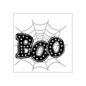 ハロウィーン "Boo" クモの巣 ラバースタンプ (インプリント)