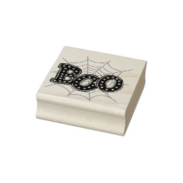 ハロウィーン "Boo" クモの巣 ラバースタンプ