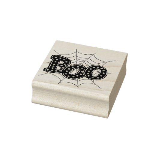 ハロウィーン "Boo" クモの巣 ラバースタンプ (スタンプ)