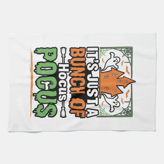 ハロウィーン Hocus Pocus 引用 ベクター デザイン_1 キッチンタオル (横)