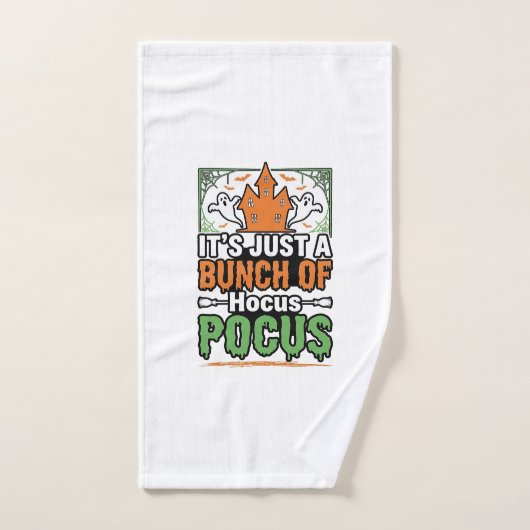 ハロウィーン Hocus Pocus 引用 ベクター デザイン_1 ハンドタオル (ハンドタオル)