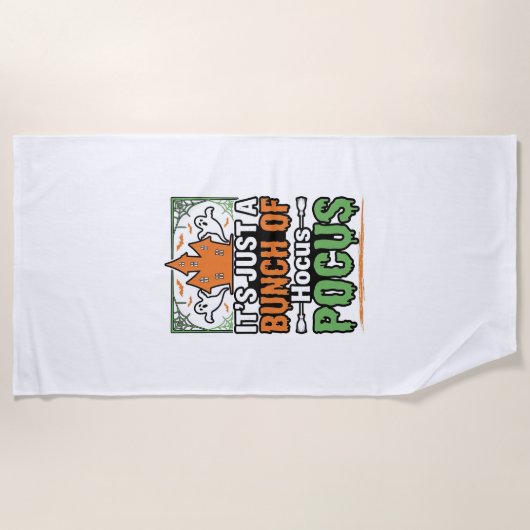 ハロウィーン Hocus Pocus 引用 ベクター デザイン_1 ビーチタオル (正面)