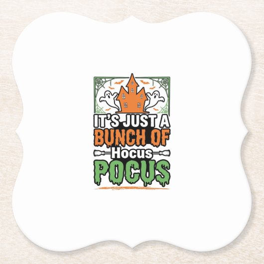 ハロウィーン Hocus Pocus 引用 ベクター デザイン_1 ペーパーコースター (正面)