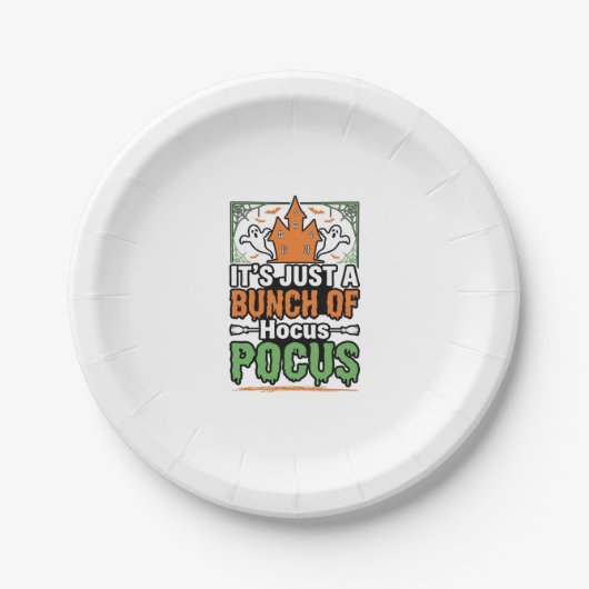 ハロウィーン Hocus Pocus 引用 ベクター デザイン_1 ペーパープレート (正面)