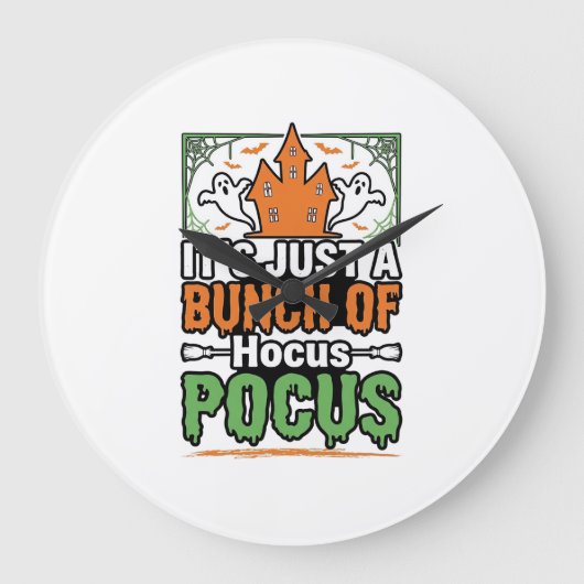 ハロウィーン Hocus Pocus 引用 ベクター デザイン_1 ラージ壁時計 (正面)