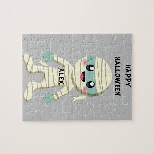 ハロウィーン「MUMMY」キッズパズルパーソナライズされた。 ジグソーパズル (横)