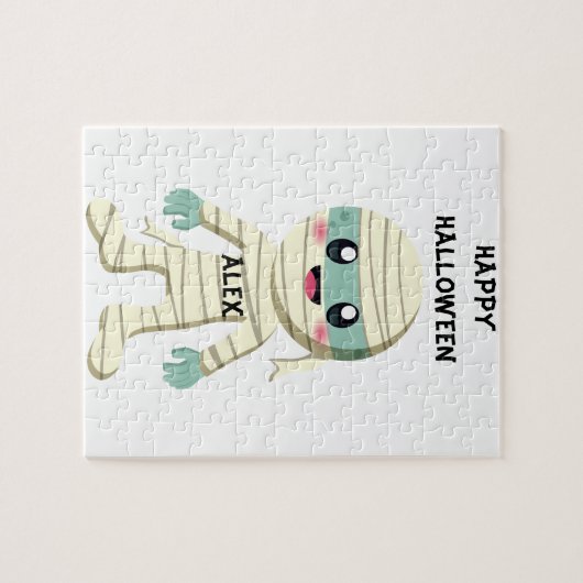 ハロウィーン「MUMMY」キッズパズルパーソナライズされた。 ジグソーパズル (横)