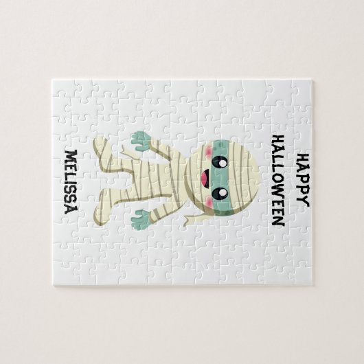 ハロウィーン「MUMMY」キッズパズルパーソナライズされた。 ジグソーパズル (横)