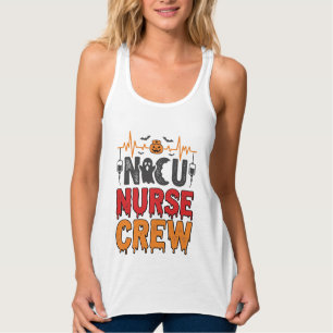 ハロウィーン NICU看護師クルー ヴィンテージタイプグラフィックTシャツ タンクトップ