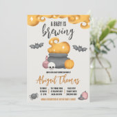 ハロウィーンAベビーが醸造ベビーシャワー招待状 招待状 (スタンド正面)