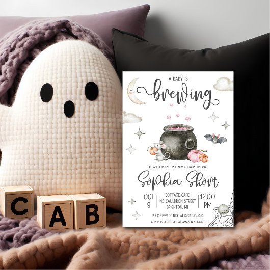 ハロウィーンAベビーが醸造ベビーシャワー招待状 招待状
